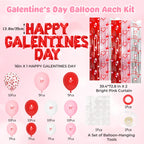 Vynium 111 Pcs Happy Galentines Day Decorations Kit – Balloons, Banner & Fringe Curtains