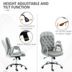 Vinsetto Office Chair Ergonomic 360\'c2\'b0 Swivel PU Diamante Padded Base 5 Castor Wheels for Home Work Grey