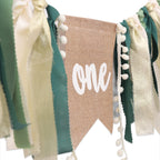 WAUAO Wild One Highchair Banner – Jungle Safari Birthday Decor for Baby Boy (Green)