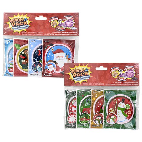 Wack-A-Pack Self-Inflating Christmas Balloons – 8 Count