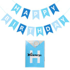 Waenerec Blue Happy Birthday Banner - Self-Assembly Bunting for Kids