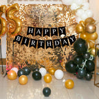 Waenerec Black Happy Birthday Banner — Stylish Party Garland for Any Age