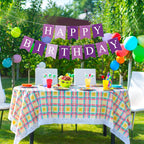 Waenerec Purple Happy Birthday Banner - Colorful Birthday Bunting for Parties