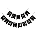 Waenerec Black Happy Birthday Banner — Stylish Party Garland for Any Age