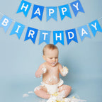 Waenerec Blue Happy Birthday Banner - Self-Assembly Bunting for Kids