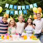 Waenerec Blue Happy Birthday Banner - Self-Assembly Bunting for Kids