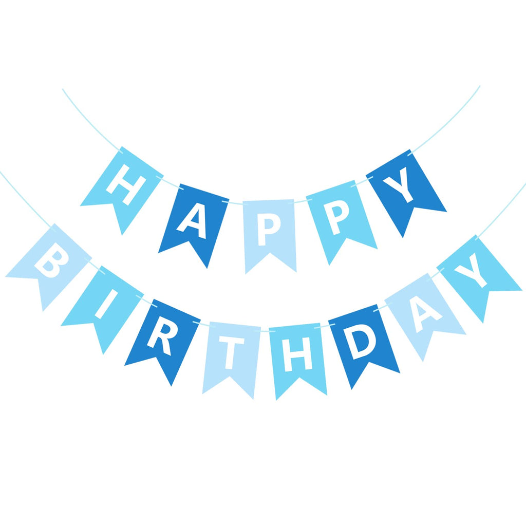 Waenerec Blue Happy Birthday Banner - Self-Assembly Bunting for Kids