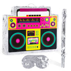 Waenerec Boombox Pinata with Stick & Blindfold – 80s Hip Hop Party Game & Large Radio Gift