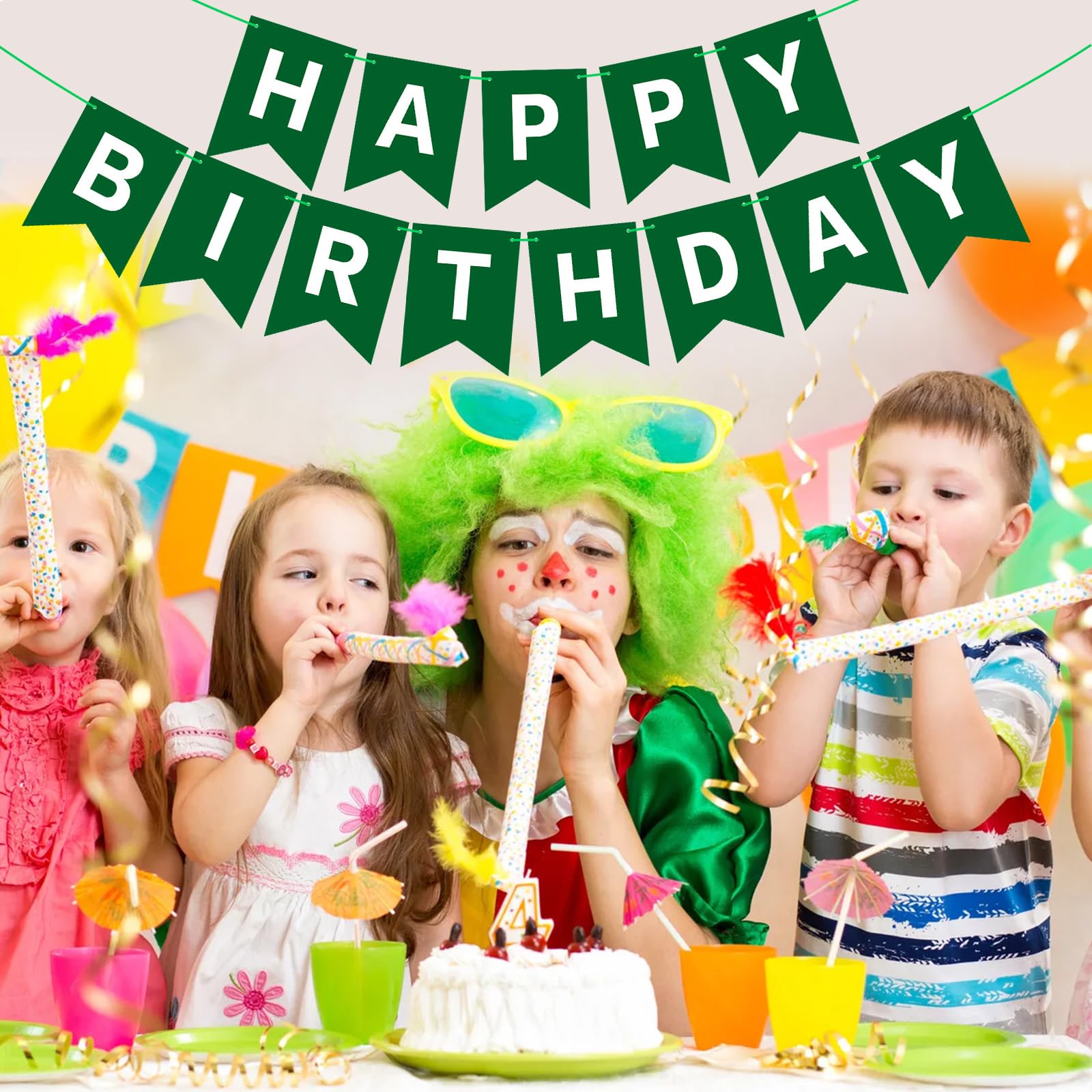 Waenerec Dark Green Happy Birthday Banner – Birthday Garland for Kids, Teens & Adults