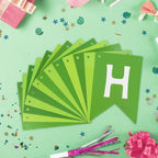 Waenerec Green Happy Birthday Banner – Eco-Friendly Bunting for Kids Parties