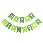 Waenerec Green Happy Birthday Banner – Eco-Friendly Bunting for Kids Parties