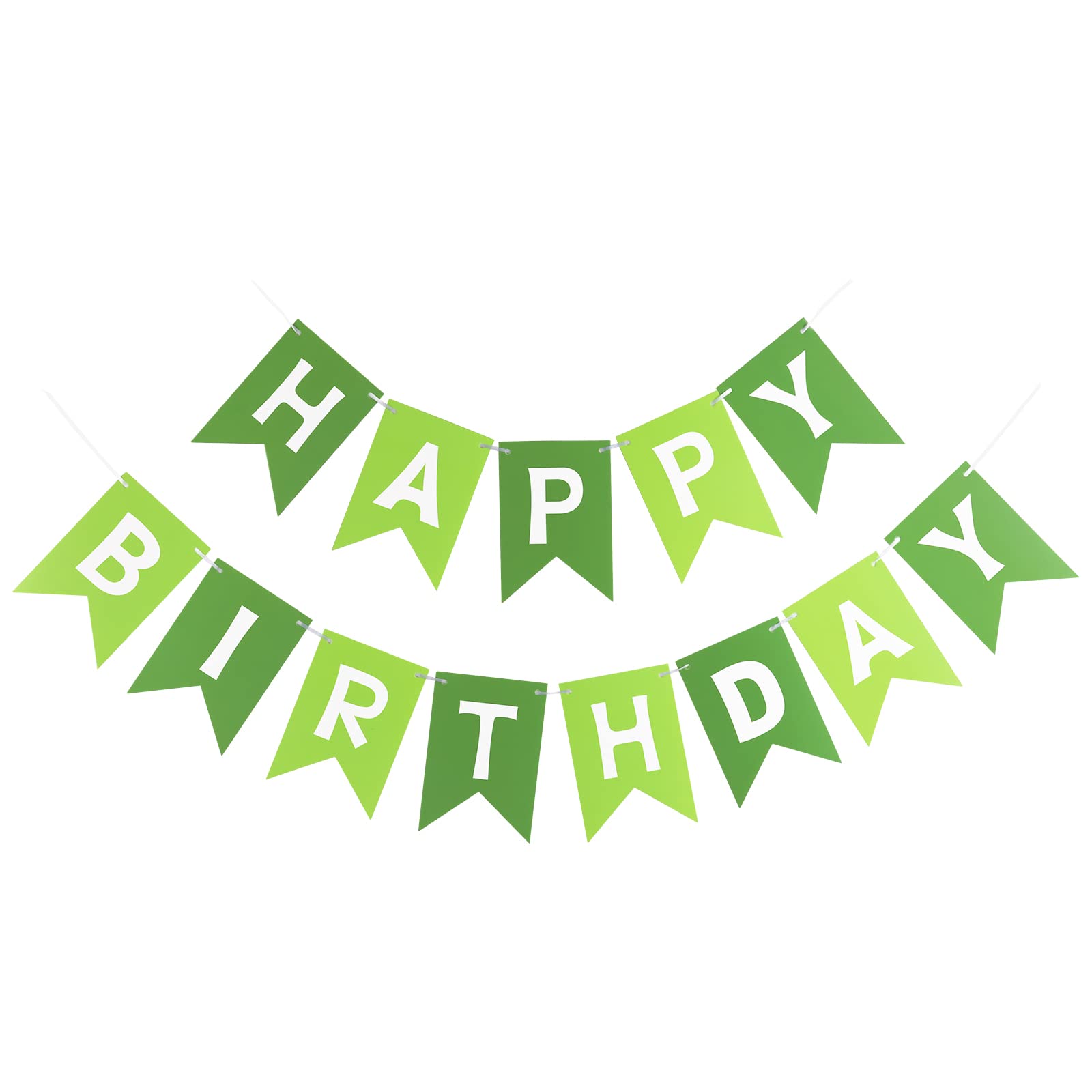 Waenerec Green Happy Birthday Banner – Eco-Friendly Bunting for Kids Parties
