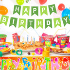 Waenerec Green Happy Birthday Banner – Eco-Friendly Bunting for Kids Parties