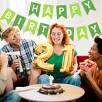 Waenerec Green Happy Birthday Banner – Eco-Friendly Bunting for Kids Parties