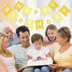 Waenerec Yellow Happy Birthday Banner — 16.4 ft Birthday Garland for Any Age Parties