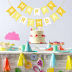 Waenerec Yellow Happy Birthday Banner — 16.4 ft Birthday Garland for Any Age Parties