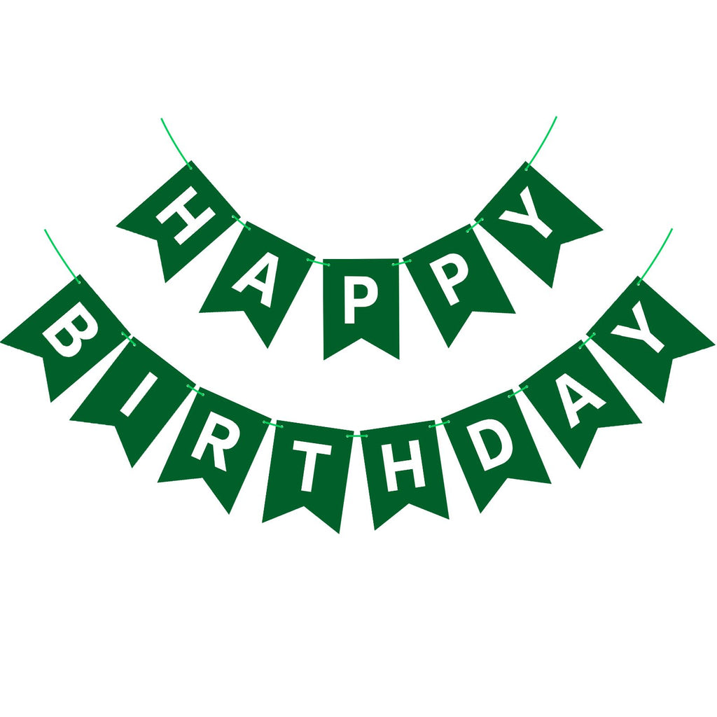 Waenerec Dark Green Happy Birthday Banner – Birthday Garland for Kids, Teens & Adults
