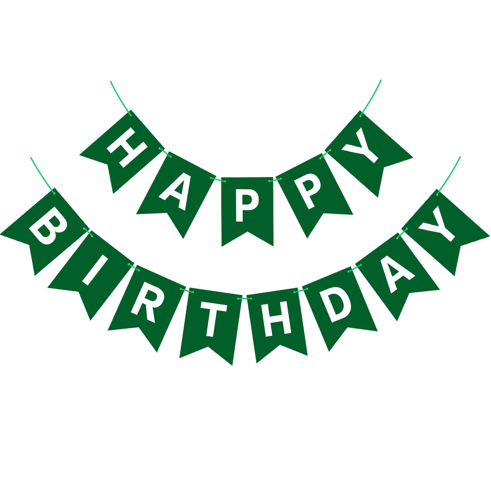 Waenerec Dark Green Happy Birthday Banner – Birthday Garland for Kids, Teens & Adults