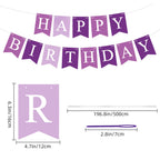 Waenerec Purple Happy Birthday Banner - Colorful Birthday Bunting for Parties