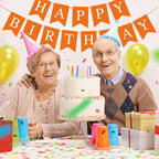 Waenerec Orange Birthday Banner – Happy Birthday Garland for Any Age | Eco-Friendly & Reusable