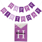 Waenerec Purple Happy Birthday Banner - Colorful Birthday Bunting for Parties
