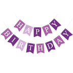 Waenerec Purple Happy Birthday Banner - Colorful Birthday Bunting for Parties