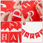 Waenerec Red Happy Birthday Banner – Festive Birthday Garland for All Ages