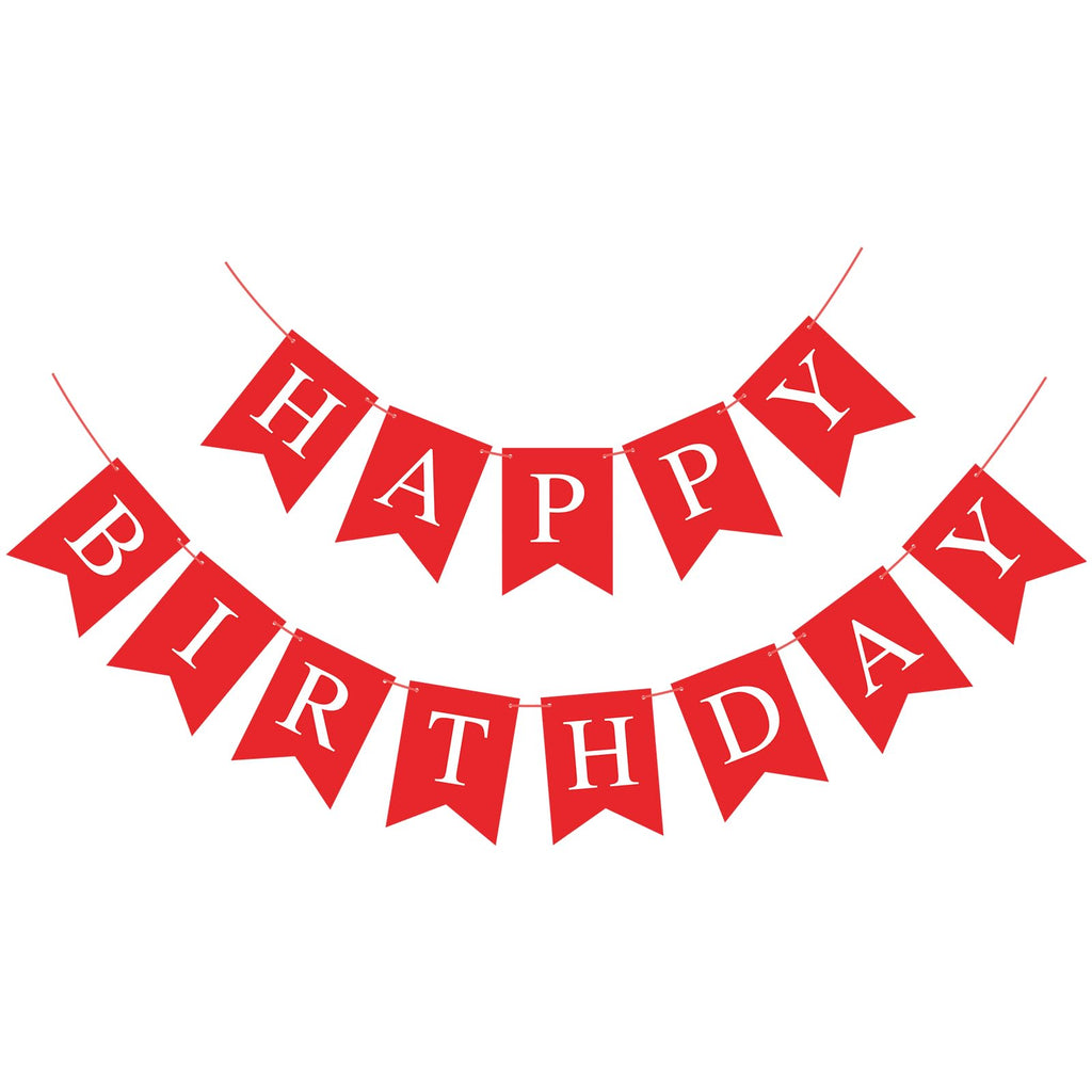 Waenerec Red Happy Birthday Banner – Festive Birthday Garland for All Ages