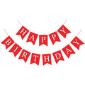 Waenerec Red Happy Birthday Banner – Festive Birthday Garland for All Ages