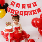 Waenerec Red Happy Birthday Banner – Festive Birthday Garland for All Ages