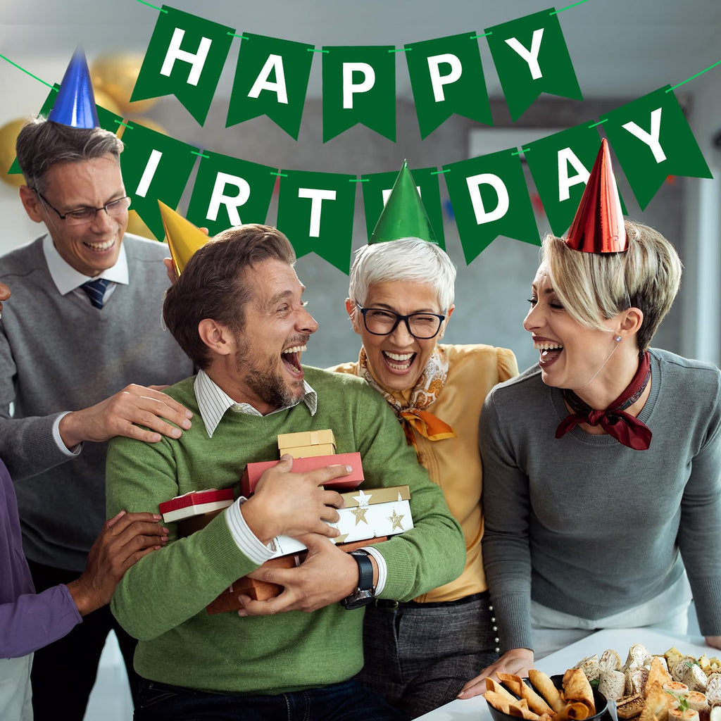 Waenerec Dark Green Happy Birthday Banner – Birthday Garland for Kids, Teens & Adults