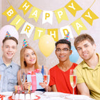 Waenerec Yellow Happy Birthday Banner — 16.4 ft Birthday Garland for Any Age Parties