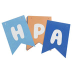 Waliah Blue & Orange Birthday Banner – Happy Birthday Party Decor for Boys & Kids