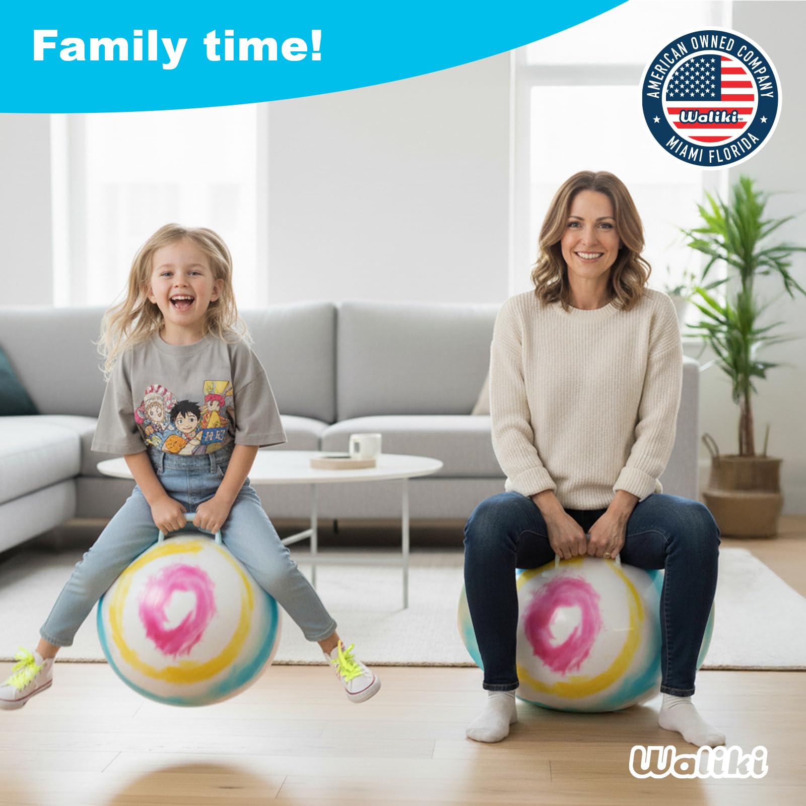 WALIKI Hopper Ball for Adults | 29-Inch Tie-Dye Hippity Hop Ball | Jump, Play & Party Fun