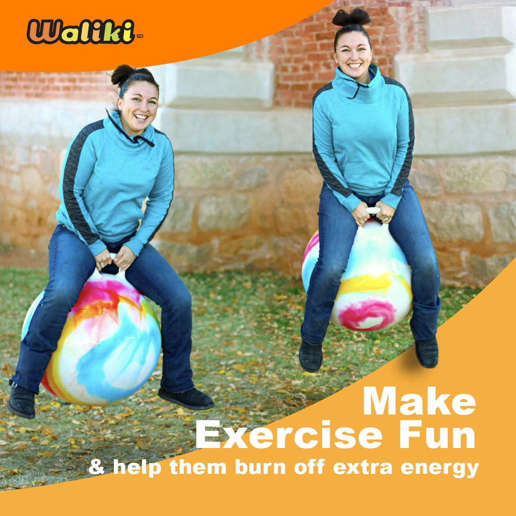 WALIKI Hopper Ball for Adults | 29-Inch Tie-Dye Hippity Hop Ball | Jump, Play & Party Fun