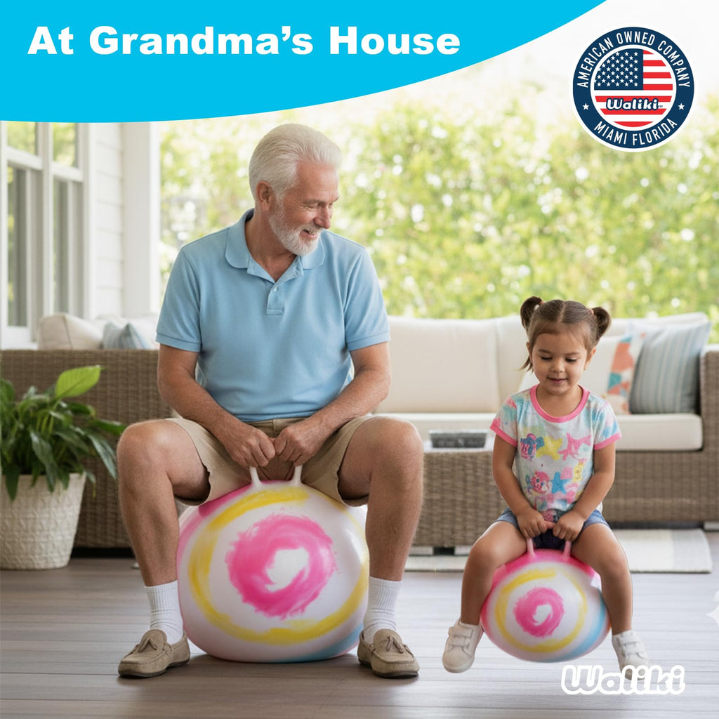 WALIKI Hopper Ball for Adults | 29-Inch Tie-Dye Hippity Hop Ball | Jump, Play & Party Fun