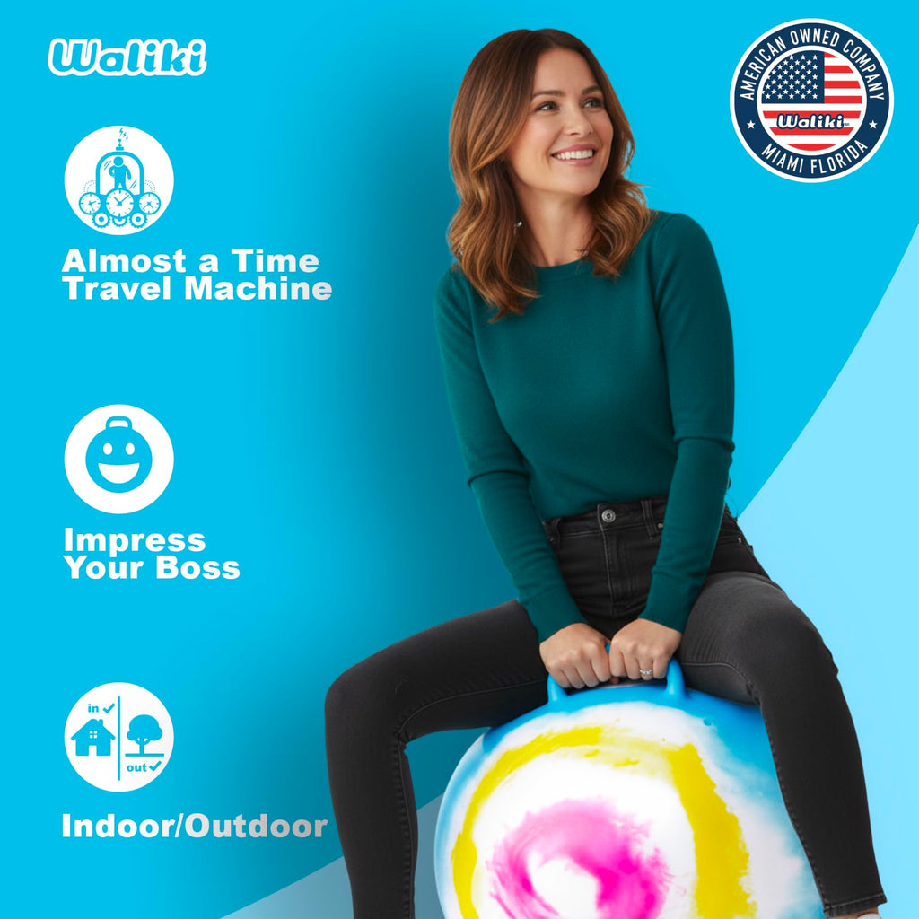 WALIKI Hopper Ball for Adults | 29-Inch Tie-Dye Hippity Hop Ball | Jump, Play & Party Fun