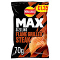 Walkers Max Flame Grilled Steak Sharing Crisps 70g (Box of 15)