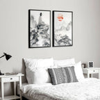 Wall Art Paint | Set of 2 Asian Inspired Wall art Prints