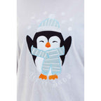 Daisy Dreamer Women's Penguin Polar Fleece Pyjama Set With Hood Embroidered Fluffy Winter