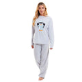 Daisy Dreamer Women's Penguin Polar Fleece Pyjama Set With Hood Embroidered Fluffy Winter