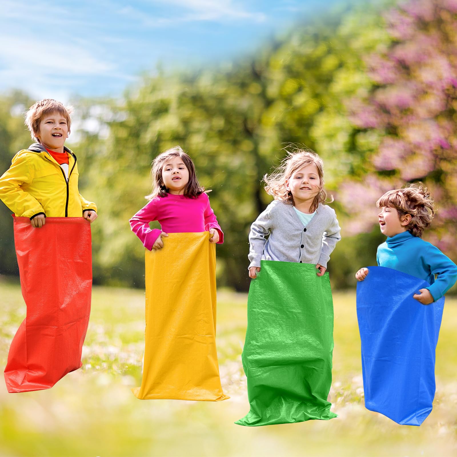 Warmfarm 12-Pack Potato Sack Race Bags – Large Outdoor Yard Games for All Ages
