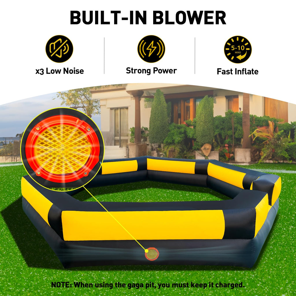 WARSUN 15FT Gaga Ball Pit Inflatable – Portable Indoor/Outdoor Gagaball Court