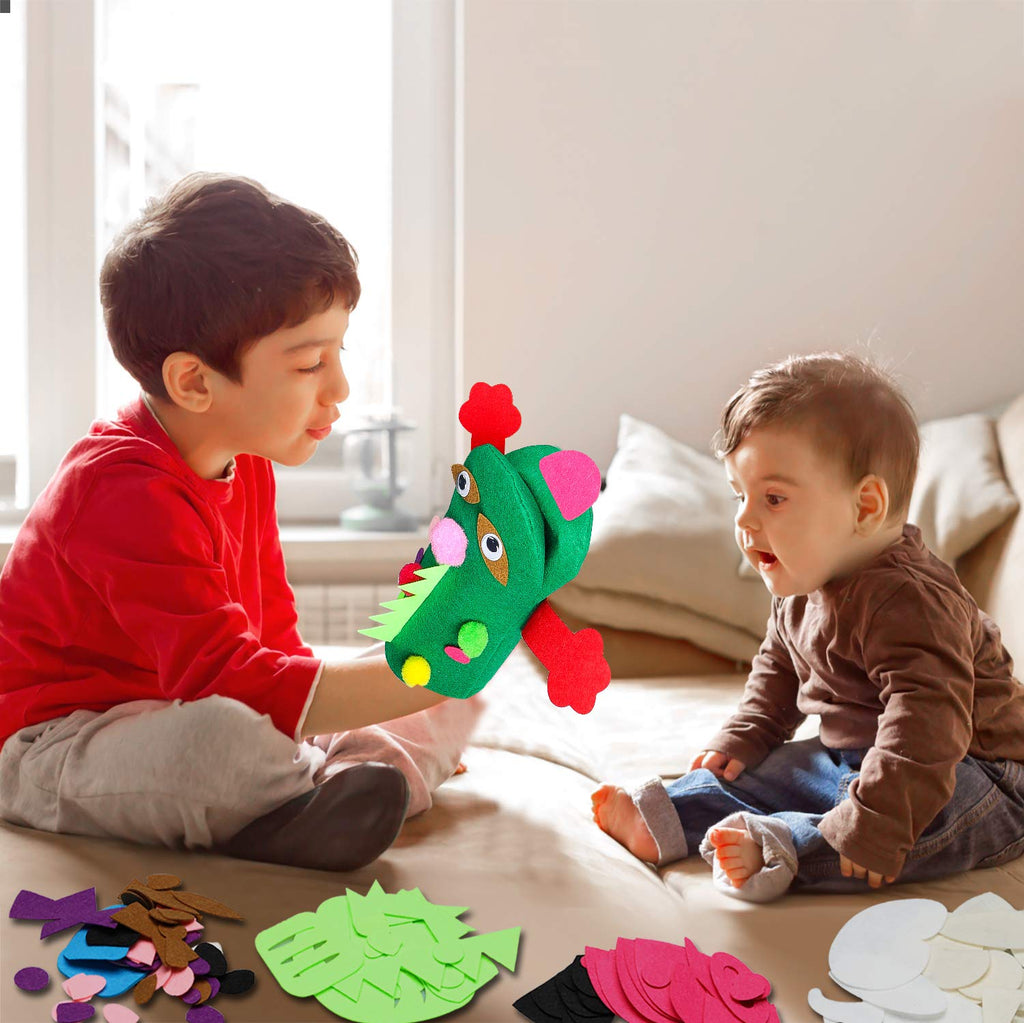 WATINC 12Pcs Hand Puppet Making Kit – Creative DIY Puppets for Kids, Storytelling & Party Crafts