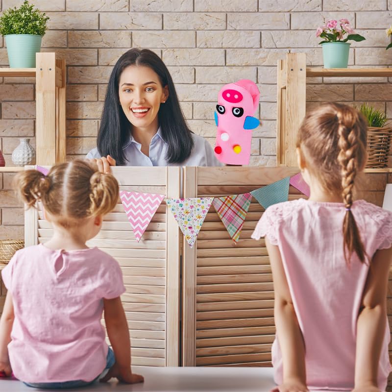 WATINC 12Pcs Hand Puppet Making Kit – Creative DIY Puppets for Kids, Storytelling & Party Crafts