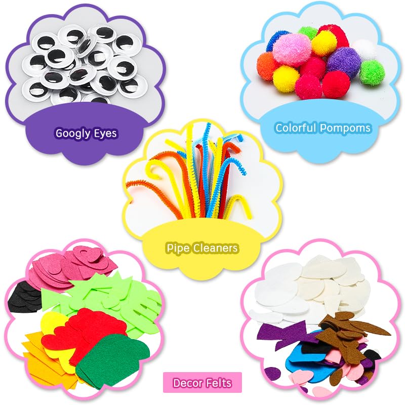 WATINC 12Pcs Hand Puppet Making Kit – Creative DIY Puppets for Kids, Storytelling & Party Crafts