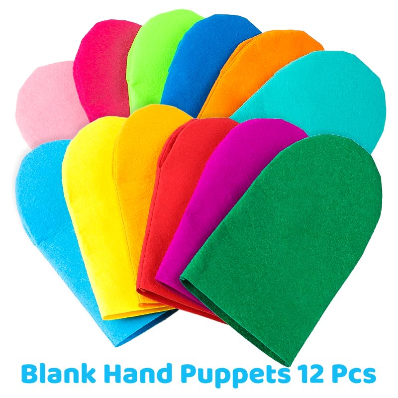 WATINC 12Pcs Hand Puppet Making Kit – Creative DIY Puppets for Kids, Storytelling & Party Crafts