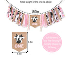 WAUAO Cowgirl One High Chair Banner - Pink Farm Western Birthday Decoration