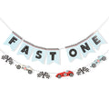 WAUAO Race Car Fast One Banner – 1st Birthday Racing Party Decor