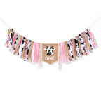 WAUAO Cowgirl One High Chair Banner - Pink Farm Western Birthday Decoration